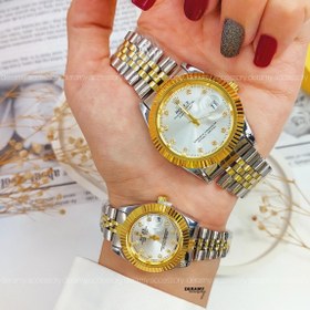 تصویر ساعت مچی زنانه مردانه رولکس رنگبندی| ست ساعتمچی rolex دارای دو باکس 125- 