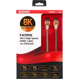 تصویر کابل HDMI سومو مدل SH8201 نسخه 2.1 کیفیت 8K طول 1.2 متر 