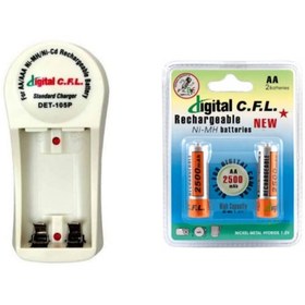 تصویر شارژر باتری سی.اف.ال مدل DET-105P به همراه باتری قلمی قابل شارژ بسته 2 عددی 