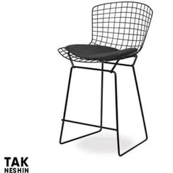 تصویر صندلی کانتر نظری مدل N102B آبکاری رزگلد و کروم 