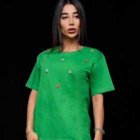 تصویر تیشرت گلدوزی شده نخ پنبه Tshirt