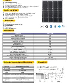 تصویر پنل خورشیدی 40 وات مونوکریستال برند OSDA-isola 