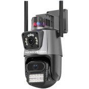 تصویر دوربین مدار بسته مینی اسپید دام ۸ مگاپیکسل دو لنز چرخشی 