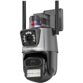 تصویر دوربین مدار بسته مینی اسپید دام ۸ مگاپیکسل دو لنز چرخشی 