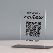 تصویر استند کیو آر کد (qr code) پلکسینو مدل ماهور 