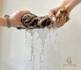 تصویر حوله دست و صورت طرح پلنگی صفاهوم 