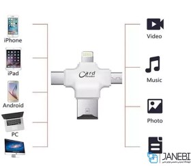 تصویر او تی جی کارتخوان کوتتسی Coteetci iUSB 4 In 1 Card Reader CS5125 