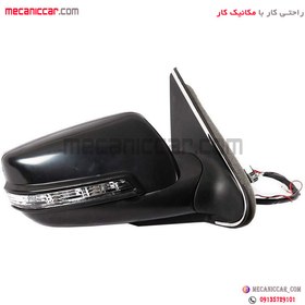 تصویر اینه کامل برقی پژو پارس سال راست راهنما دار 9 فیش (سوکت جدید) کاوج Side mirror