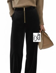 تصویر شلوار زنانه مخمل مشکی 