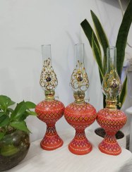 تصویر چراغ گرد سوز طرح موج - مشکی / بزرگ 