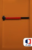تصویر درب ضد حریق فلزی استاندارد رنگ نارنجی 