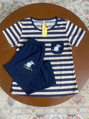 تصویر تیشرت شلوارک نخ پنبه وارداتی طرح اسنوپی 