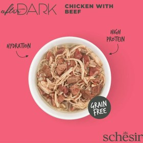 تصویر کنسرو افتر دارک شسیر طعم مرغ و گوشت گاو Schesir After Dark Chicken With Beef in