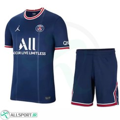 تصویر پیراهن شورت اول پاریسن ژرمن با چاپ نام و شماره نیمار Paris Saint Germain 2021-22 Home Soccer Jersey Kit Shirt+Short Neymar Jr 10 