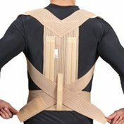 تصویر قوزبند با کش تنفسی (همراه با پد شانه ای) سما طب پاکان کد 4035 - سایز:L - رنگ:کرم 