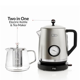 تصویر Feller Germany Retro Style 1.7L 2-in-1 Stainless Steel Tea Maker+Kettle 2200W 85/95/100?C Adjustable Touch-Sensitive Temp SettingLED Display TS2902Y Guarantee-UAE Version (Stainless Steel) - ارسال 15 الی 20 روز کاری 