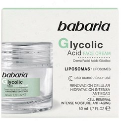 تصویر کرم ضد جوش و لایه بردار صورت باباریا babaria مدل گلیکولیک اسید Glycolic Acid حجم 50 میل 