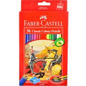 تصویر مداد رنگی فابر کاستل 36 رنگ مدل classic جعبه مقوایی Faber-Castell 36 colored pencils, classic model, cardboard box