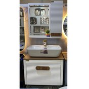 تصویر روشویی کابینتی بامبو سفید 