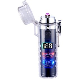 تصویر فندک الکتریکی شارژی مدل HB-256 برند Double Arc Outdoor Double Arc Plasma Waterproof Lighter HB-256