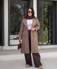 تصویر پالتو زنانه فوتر آستردار سایز ۳۶ تا ۴۶ قهوه ای 