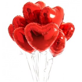 تصویر بادکنک فویلی طرح قلب بسته ۵ عددی سایز ۱۸ اینچ 