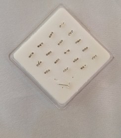 تصویر پیرسینگ بینی سه نگین نقره کد 240612 