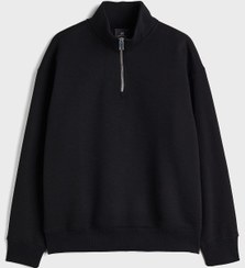 تصویر سویشرت زیپ‌دار با فیت راحت برند H&M Relaxed Fit Zip Sweatshirt