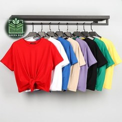 تصویر تیشرت زنانه پایین گره نخ و پنبه برند T2 