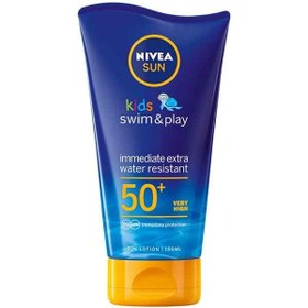 تصویر کرم ضد آفتاب بچگانه نیوا NIVEA مدل شنا و بازی swim & play حجم 150 میل | +SPF 50، ضد آب و ضد حساسیت 