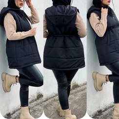 تصویر پافر زنانه دارای رنگ بندی کمر گت دار 