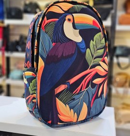 تصویر کوله پشتی طرح طوطی دو دهنه مارک mb 