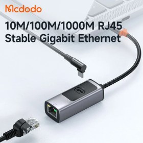 تصویر هاب 2 کاره با پورت شبکه LAN مک دودو مارک Mcdodo HU-0680 ورودی Type-C Mcdodo HU-0680 - 2 in 1 USB-C Docking Station HUB ( PD100W + LAN RJ45 )