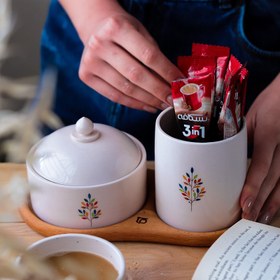 تصویر ست قندان و گلدان سرامیکی پانیذ 