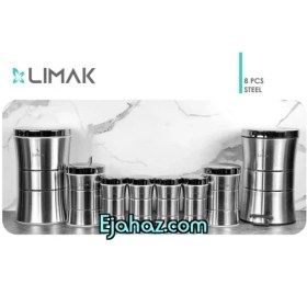 تصویر سرویس آشپزخانه استیل درب کروم لیماک 8 پارچه 