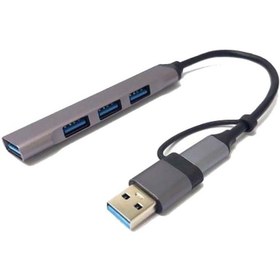 تصویر هاب 4 پورت T-3619 TYPE-C+USB3.1 