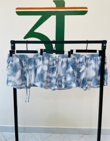 تصویر شلوارک زنانه اسپرت طرح ابری کد: ۴۱۰ - تایدای آبی / 3t-boutique