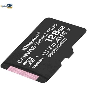 تصویر کارت حافظه microSDXC کینگستون مدل CANVAS کلاس 10 استاندارد UHS-I U1 سرعت 100MBps ظرفیت 128 گیگابایت ا Kingston CANVAS UHS-I U1 100MBps microSDXC - 128GB Kingston CANVAS UHS-I U1 100MBps microSDXC - 128GB