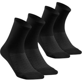 تصویر جوراب ساق بلند کچوا - 2 جفت Quechua Long Sleeve Outdoor Socks - Black - 2 Pairs - Hike 100 