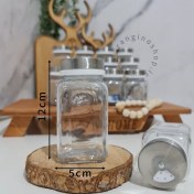 تصویر شیشه ادویه کندی با درب ادویه پاش متوسط(12سانتی) 