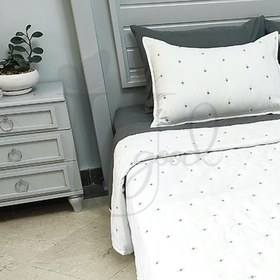 تصویر سرویس روتختی تک نفره زمستانی مدل ستاره - زغالی Single winter bedspread set, Star model