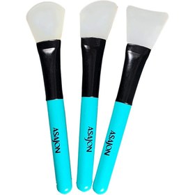 تصویر براش ماسک سیلیکونی بسته سه عددی آساژون سبزآبی Asajon Mask Brush 3 Pack