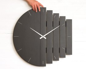 تصویر ساعت دیواری مدل Stripes با رنگبندی و سایز مختلف ا Wooden Wall Stripes clock Wooden Wall Stripes clock
