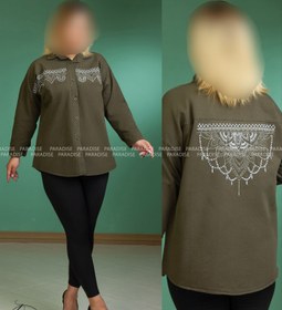 تصویر مانتو کتان گلدوزی - سرمه ای / سایز 2 