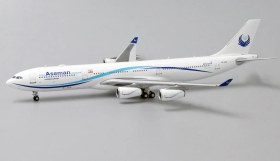 تصویر ماکت هواپیما ایرباس A340-300 هواپیمایی آسمان | Jc Wings 1:400 Airbus A340-300 Aseman 