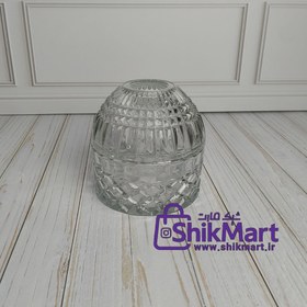 تصویر جا دستمال شیشه طرح کلبه 