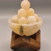 تصویر کاسه فسقلی قطر ۸ با پایه چوب همراه 8 عدد گوی قطر۲ 