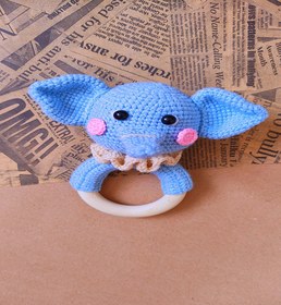 تصویر جغجغه بافتنی طرح فیل کد(207) 