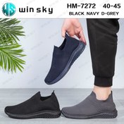 تصویر کفش جورابی راحتی وین اسکای بدون بند - مشکی / 40 ا Win sky shoes HM-7272 Win sky shoes HM-7272