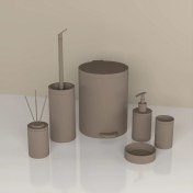 تصویر ست سرویس بهداشتی ۵ پارچه هارمونی مدل روشا رنگ مشکی و نسکافه ای 